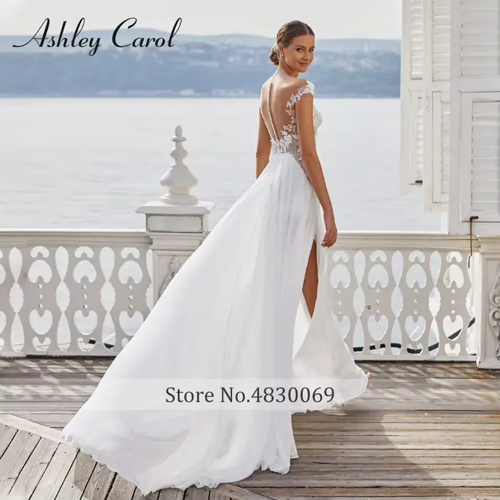 Ashley Carol-Robe de Mariée en Mousseline de Soie