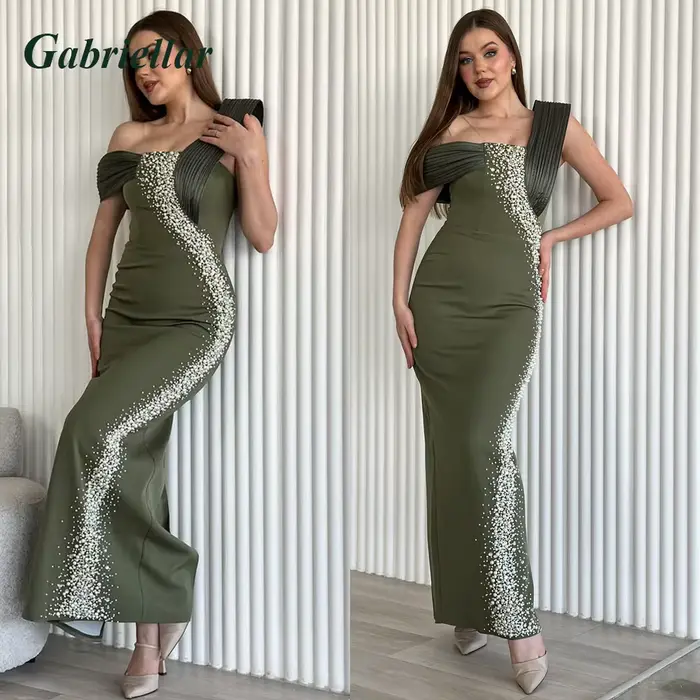 Gabriellar – robe de célébrité classique en perles, épaules dénudées, robe Maxi de soirée formelle p