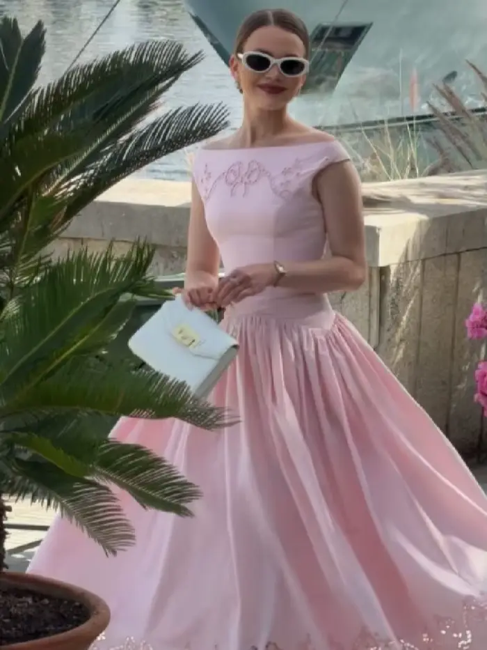 Robe Chic Vintage Blanche à Col Bateau