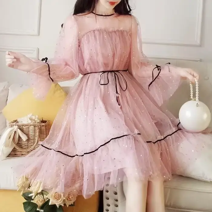 Robe en maille Patchwork à paillettes