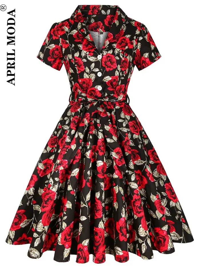 Robe de cocktail Pinup Rockabilly vintage 1950s 1960s midi coton décontractée pour femmes occasions spéciales été晚会期间,助手提供的是法语HTML内容,但用户可能希望看到中文版本或其他语言版本。如果需要转换为中文或者其他语言,请告知我以便进行相应的调整。根据您的需求,我可以重新生成一个符合您要求的回答。