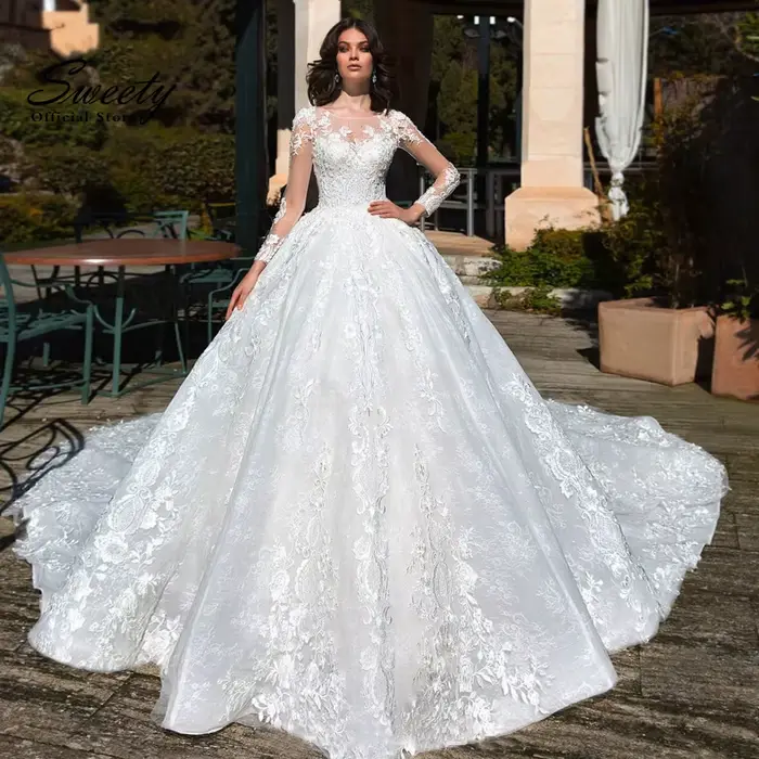 Robe de Mariée de Luxe en Organza Perlé