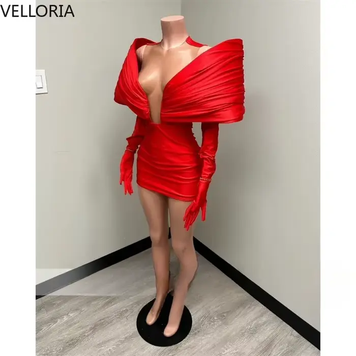 Robe de soirée courte rouge sexy
