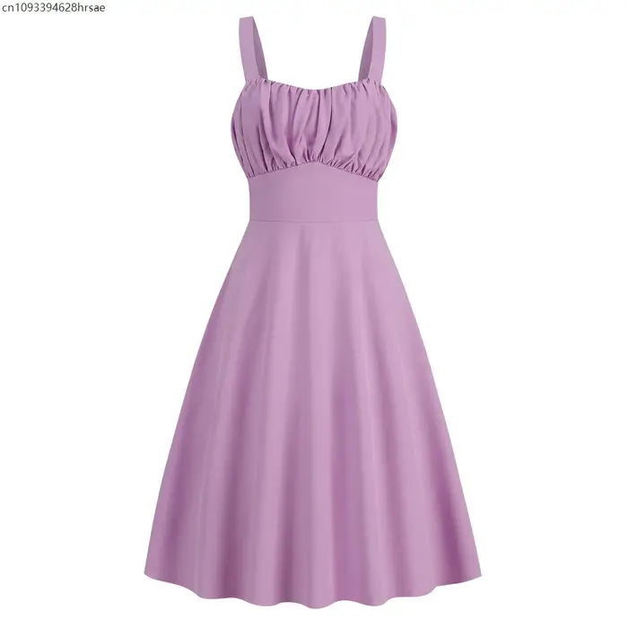 Robe vintage femme 1950s 60s rockabilly trapèze smockée ajustable soirée cocktail mariage
