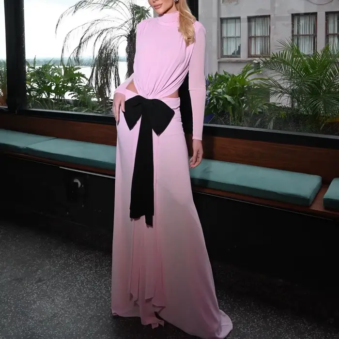 Robe de soirée sirène kaki personnalisable avec nœud et manches longues pour femmes, soirée officielle, élégante et sophistiquée