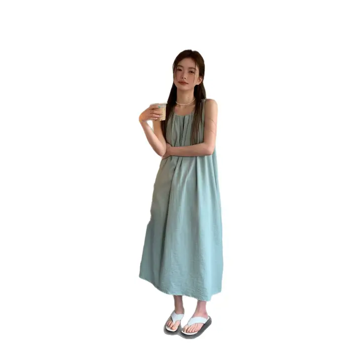 Robe longue sans manches pour femme