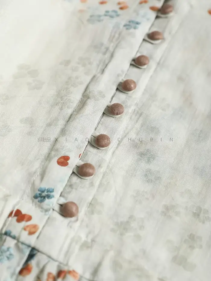 Robe d'été longue imprimée THHONE élégante avec col en V pour femmes occasions spéciales vintage style plage coréen