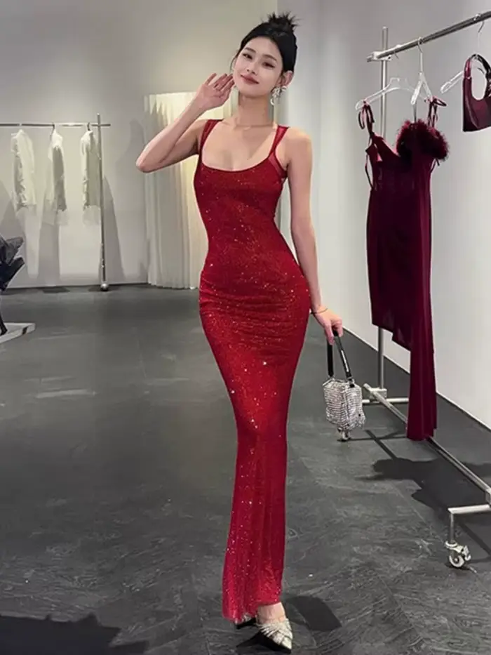 Robe Maxi à paillettes pour femmes