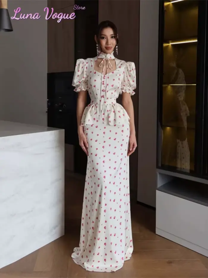 Robe longue élégante en mousseline pour femme