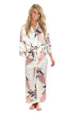 2015 peignoir en soie femmes Satin Kimono Robes