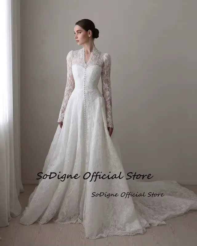 Robes de mariée SoDigne en dentelle coupe trapèze