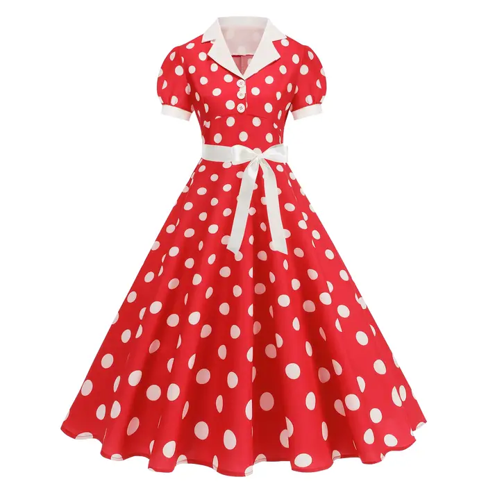Robe imprimée à pois pour femmes