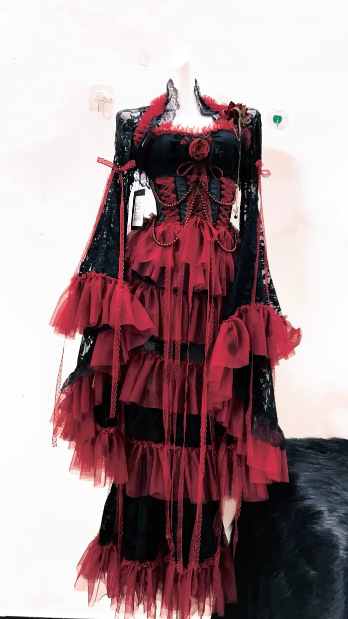 Robe en dentelle Harajuku Y2K style gothique robe à nœud unique pour femmes vêtements gothiques vintage kawaii lolita harajuku