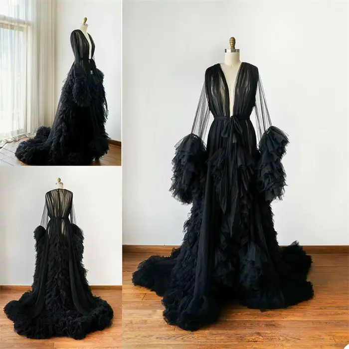 Robes longues en tulle moelleux pour femmes