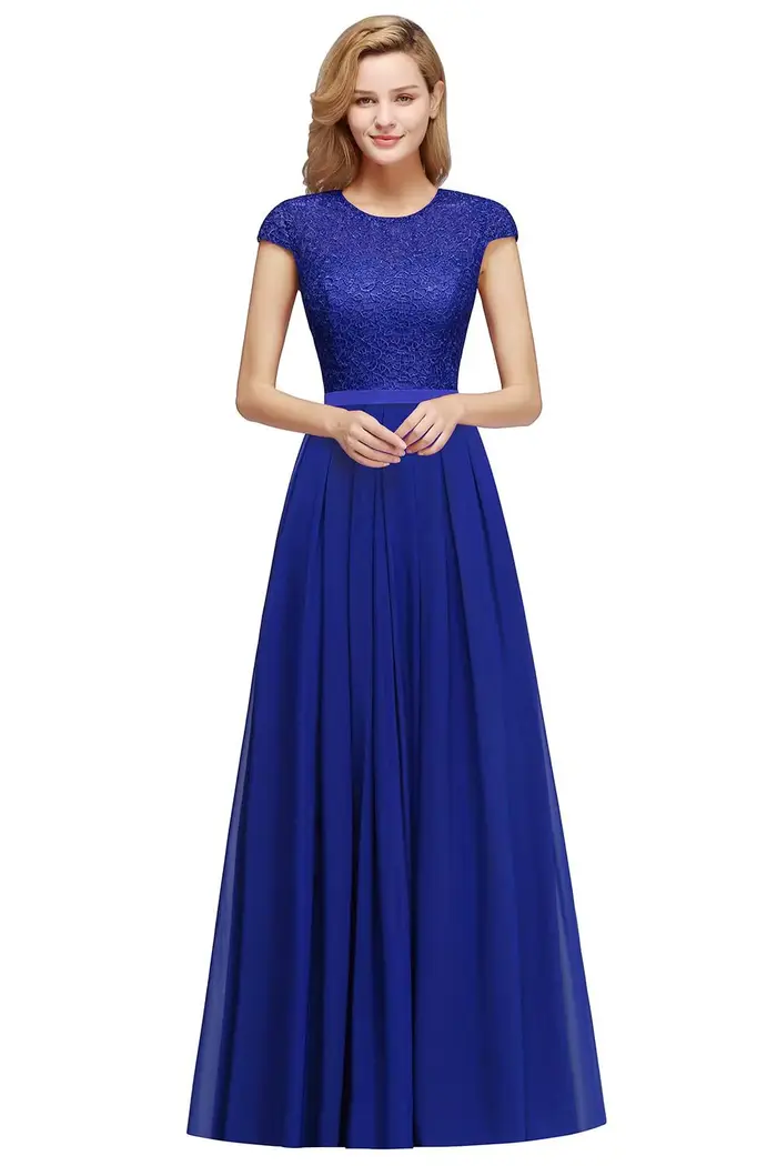 BABYONLINE-Robe de Soirée en Mousseline de Soie et Dentelle pour Femme, Tenue Élégante de Forme Trap