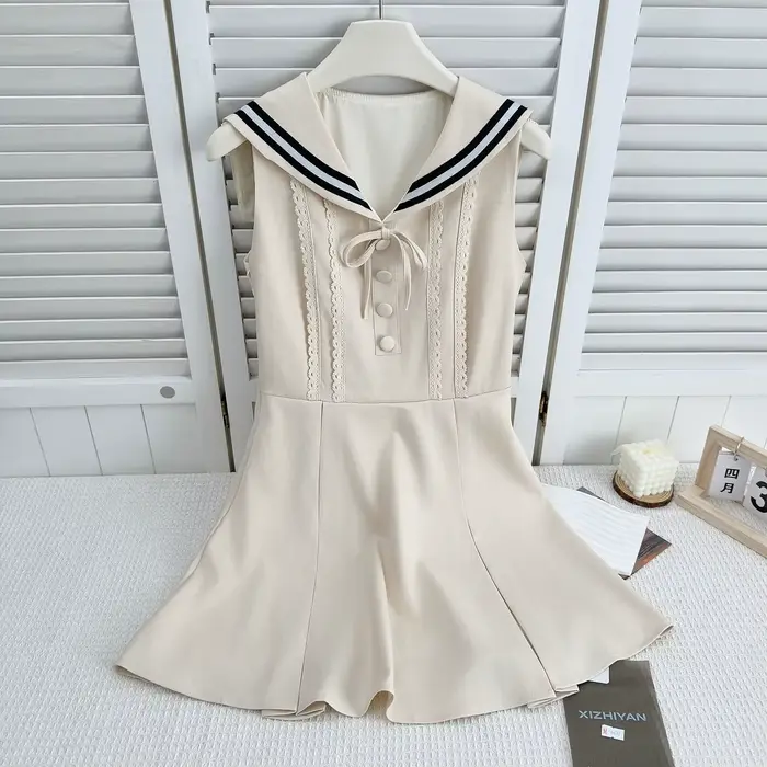 Robe d'été à col marin pour femmes