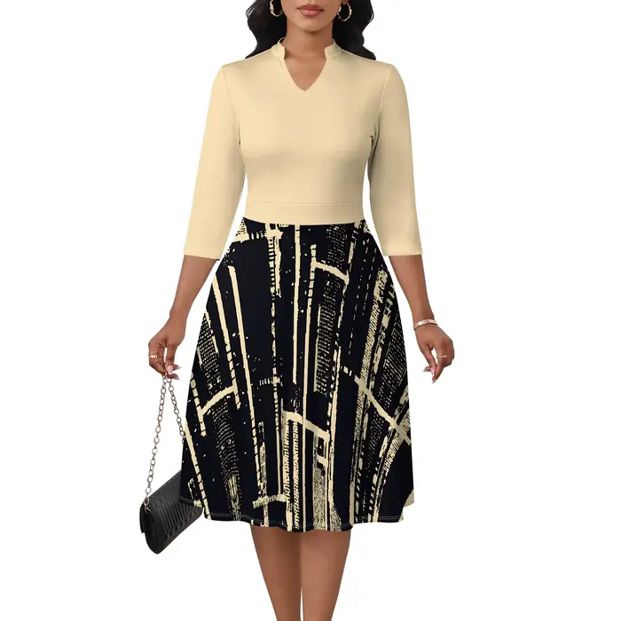 Robe longue portefeuille florale pour femmes, manches 3/4, col en V profond, noir, multicolore, soir
