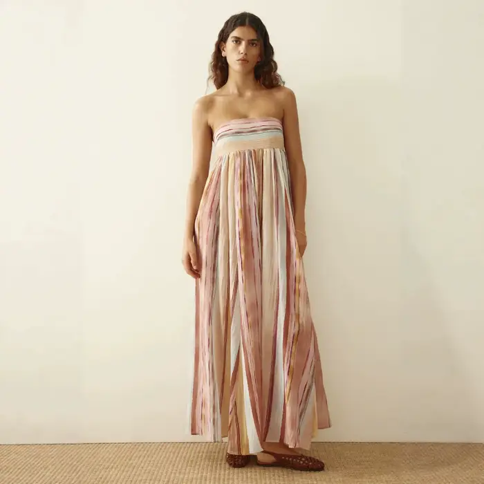 Robe mi-longue sexy à encolure drapée