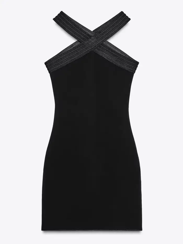 Robe moulante noire sexy dos nu pour femme