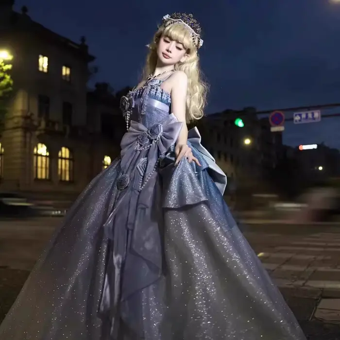 Robe de Princesse Élégante pour Femmes Occasions Spéciales Soirées de Gala Mariages Cérémonies Formelles Bleu Marine Violet Noir Vert