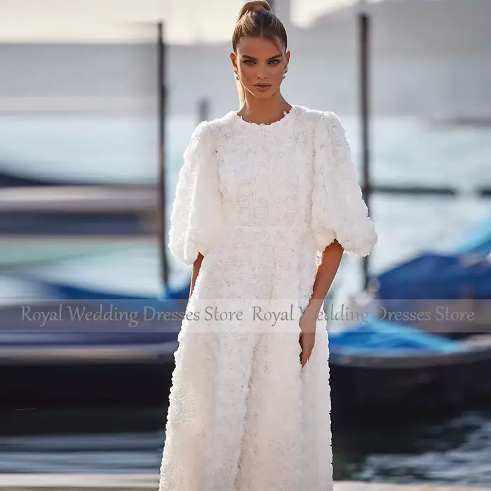 Robe de Mariée Civile Élégante en Mousseline de Soie Blanche