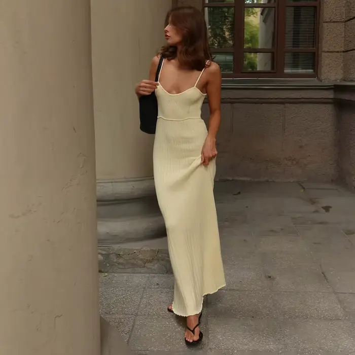 Robe élégante sexy sans manches polyesters longue cheville pour femmes occasions spéciales soirée festive