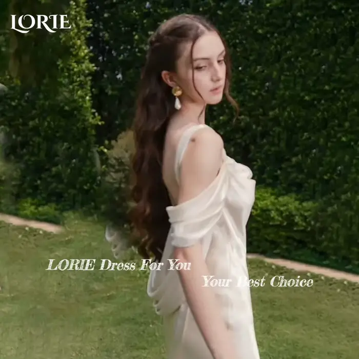 LORIE brillant Satin robe de mariée sans bretelles dos nu sirène robes