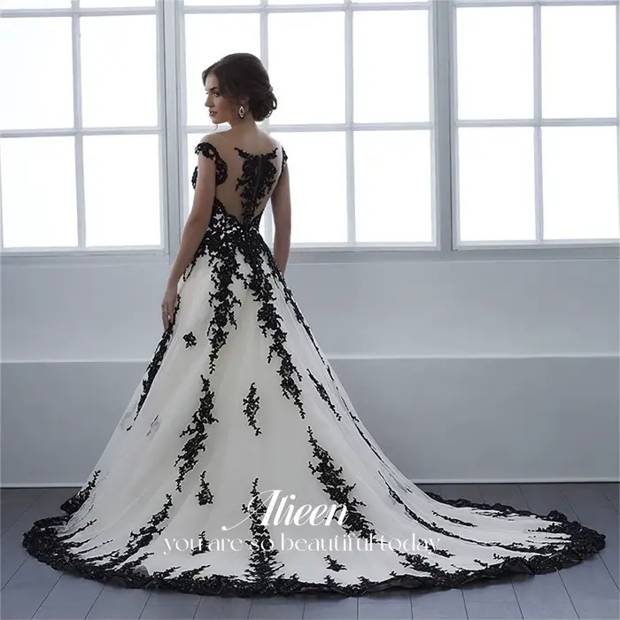 Robes de gala personnalisées pour femmes, robes de soirée pour Rh, ligne A, décalcomanie noire, col 
