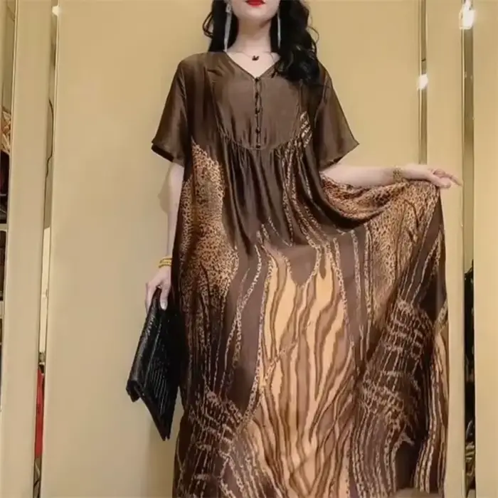 Robe longue en soie glacée pour femmes, marque haut de gamme, nouveau Style d'été, élégante et à la