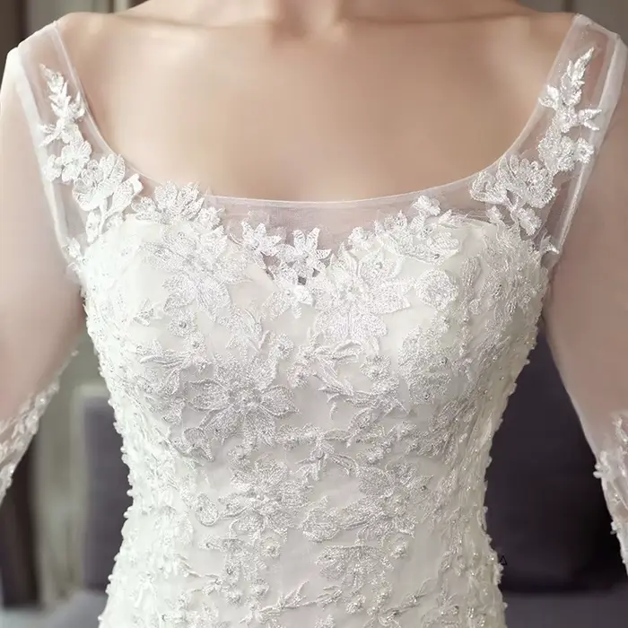 Robe de mariée sirène à lacets pour les patients