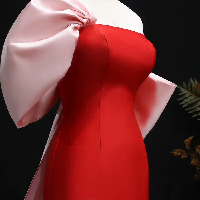 Sharon Said rouge et rose dubaï épaules dénudées robes de soirée avec sirène pour les femmes robe formelle de mariage SF366 personnalisé