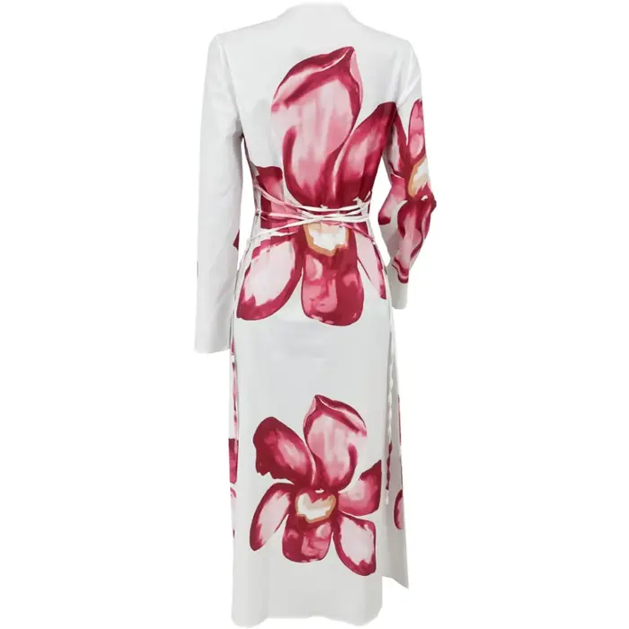 Robe maxi imprimée à manches larges fluides pour femmes élégantes occasions spéciales soirée festive