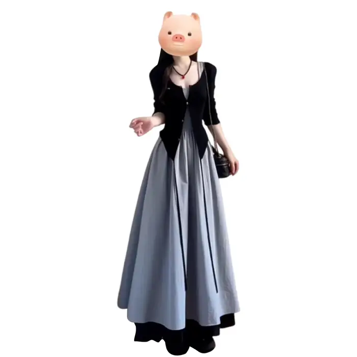 Robe midi ceinturée vintage française élégante pour femme printemps automne style empire polyester ajustée mince soirée cérémonie