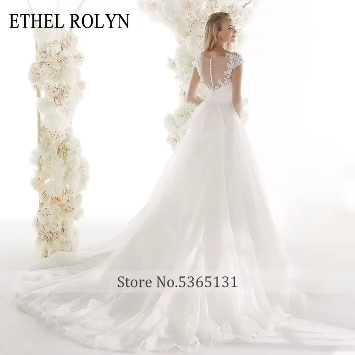 Robe de mariée Ethel Rolyen bohème col en V avec perles et appliques pour femmes occasions spéciales