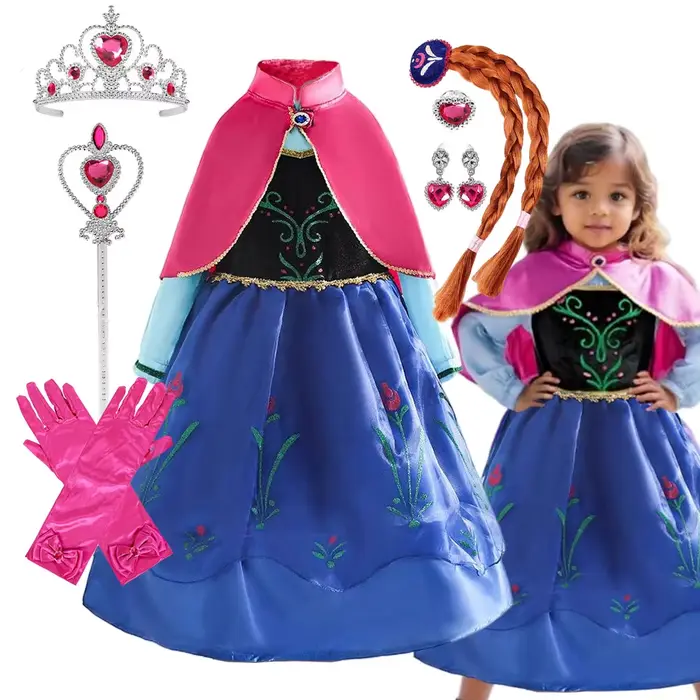 Robe Anna avec cape fuchsia