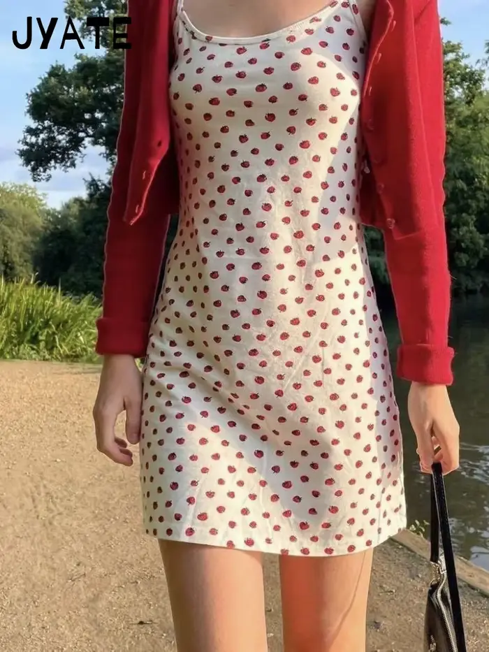 Mini robe Slim imprimée fraise pour femmes