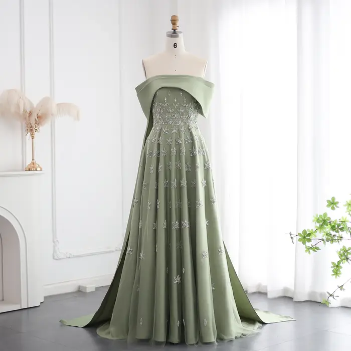 Sharon Said-Robe de Soirée en Satin Jaune pour Femme Arabe