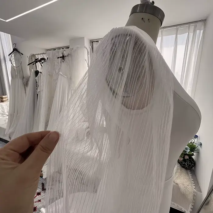 Mryarce robes de mariée extensibles minimalistes longues manches en Tulle plissées dos nu robes de mariée sirène