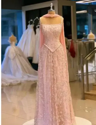 Robe de soirée arabe de luxe rouge élégante pour femmes