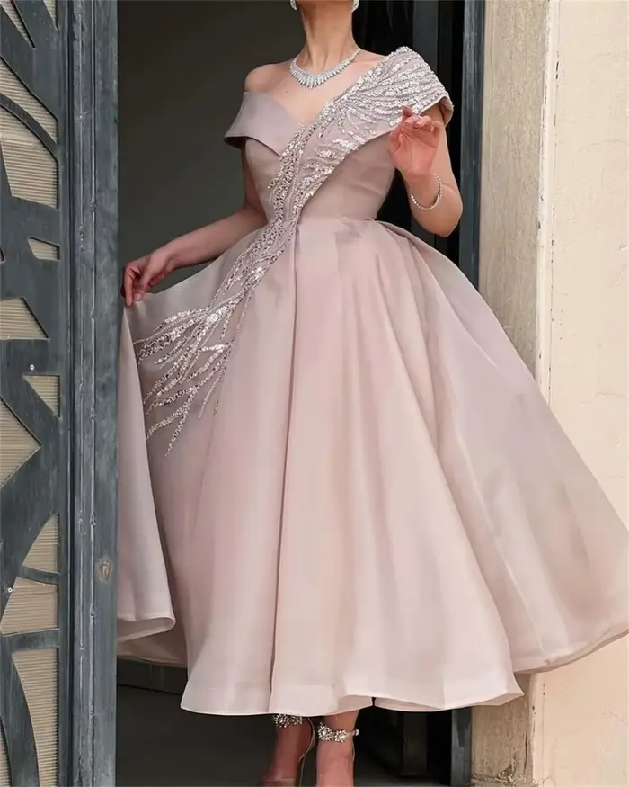 Robe de bal mi-longue en Organza pour femmes