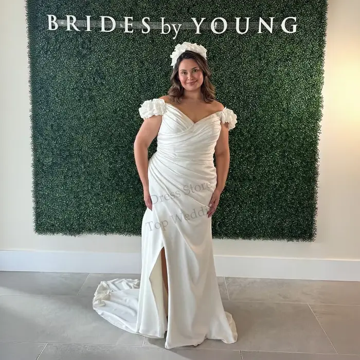 Robe de mariée sirène à épaules dénudées