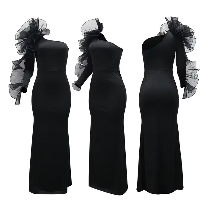 Robe longue asymétrique pour femme