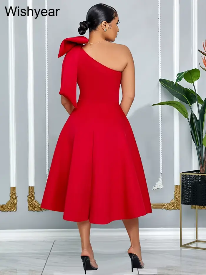 Wishyear-Robe trapèze plissée pour femme