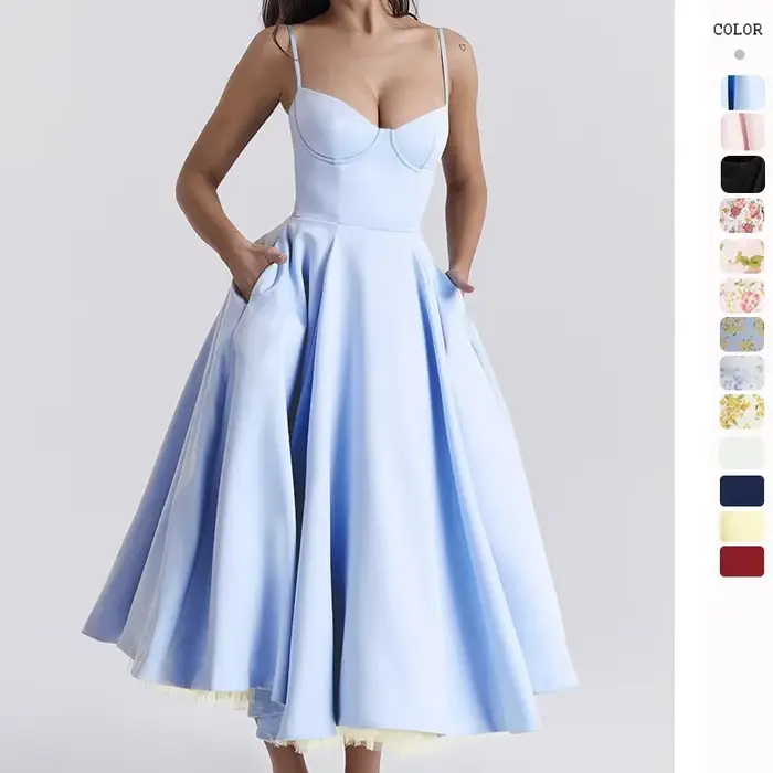 Robe Double couche à épaules dénudées pour femmes, nouveau Style princesse, avec jupe à volants larges, filet français transfrontalier, été 2025