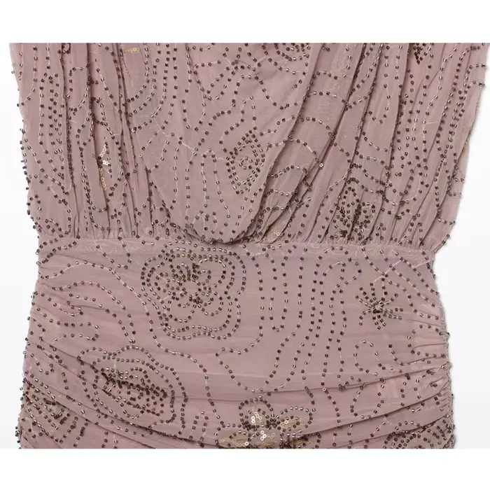 MUJER paillettes Tulle Mini robe femmes froncé Slip robes courtes pour femme de luxe fête