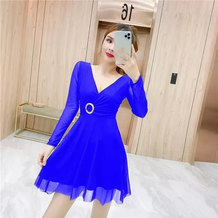 Robe de boîte de nuit à manches longues pour femmes