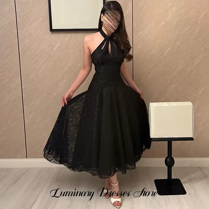 Robe de soirée élégante en dentelle noire