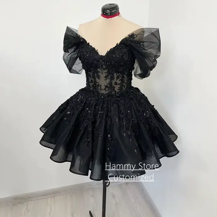 Robe de mariée gothique courte personnalisée