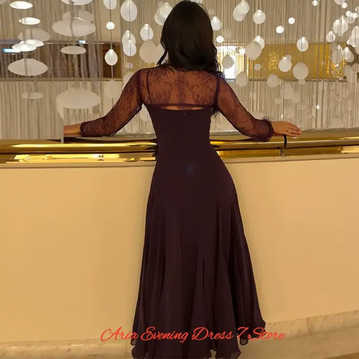 Robe de soirée élégante en mousseline de soie violette