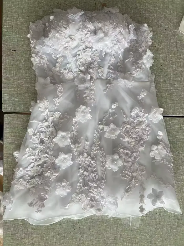 Robes de mariée courtes perlées de luxe arabie saoudite dentelle appliques florales manches longues robe de mariée Mini robe de soirée de bal personnaliser